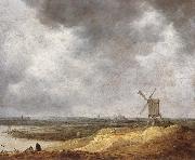 Jan van Goyen A Windmill by a River Spain oil painting artist
